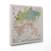 Antica Mappa Europa Asia Africa Australia - Anno 1894 - Clima e Correnti Oceaniche Oceano
